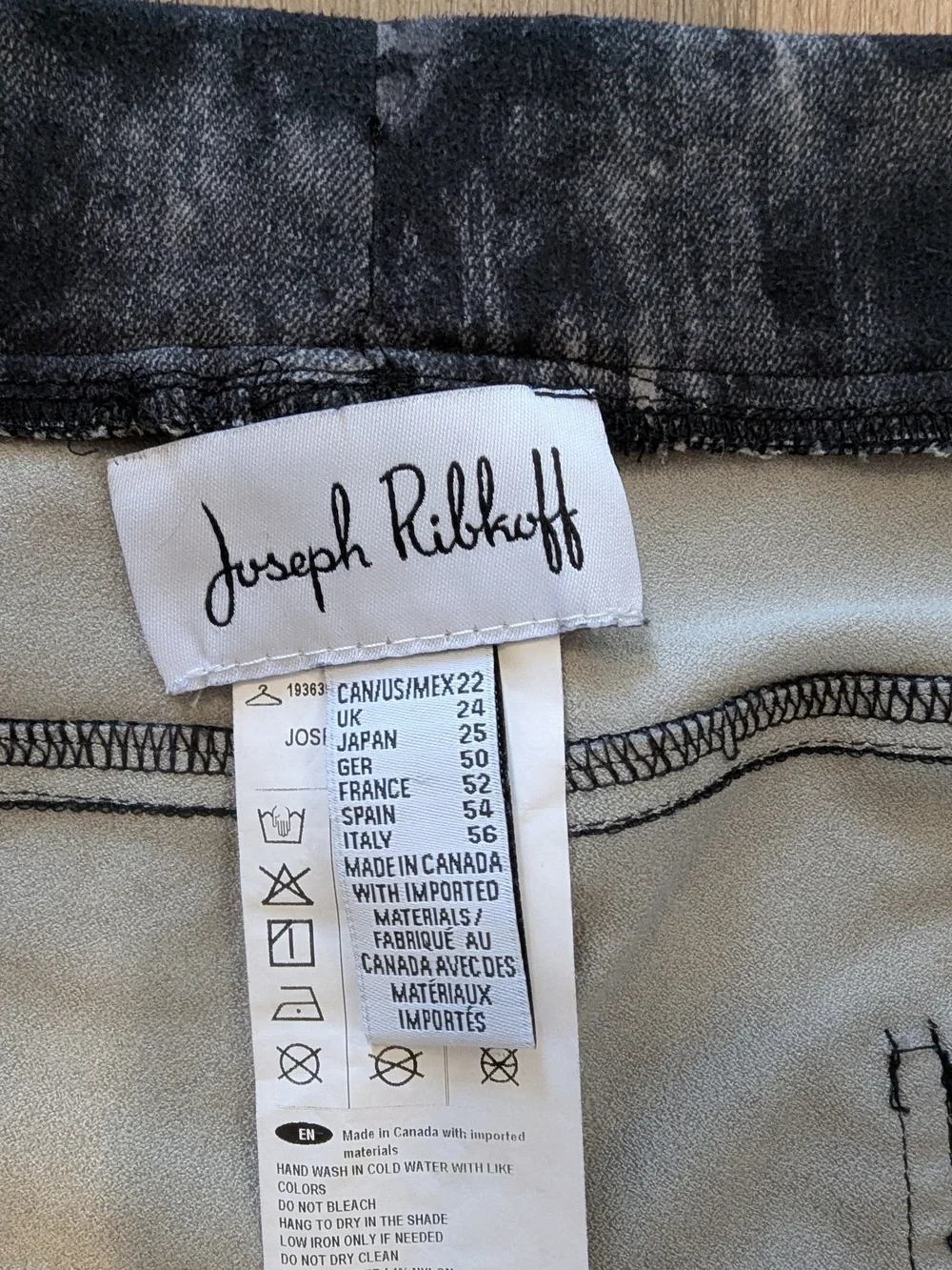 Joseph Ribkoff Black Floral Slim Ankle Pants with Green Accents - Picture 7 of 7